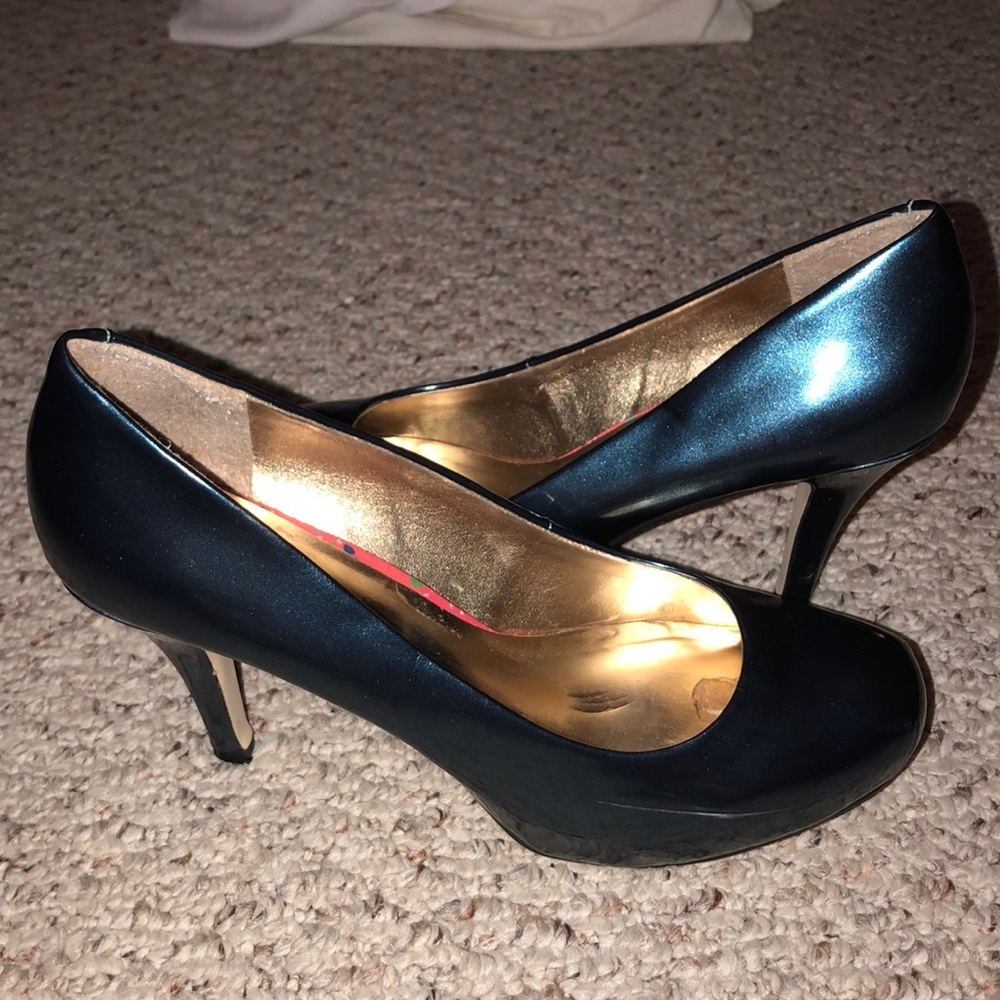 metallic blue pumps, Size 8 1/2